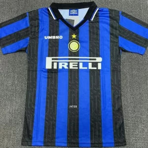 Inter Milan 1997-98 Home Blue Black Retro Jersey