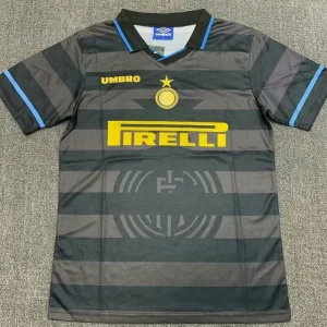 Inter Milan 1997-98 Away Black Grey Retro Jersey
