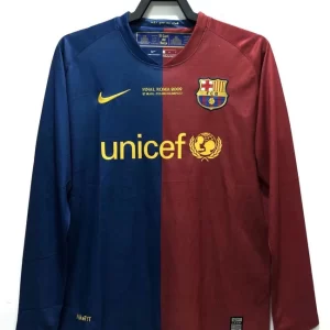 Barcelona 2008-09 Home Champions Long Sleeve League Retro Jersey