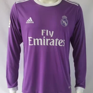 Real Madrid 2016-17 Away Purple Long Sleeve Retro Jersey