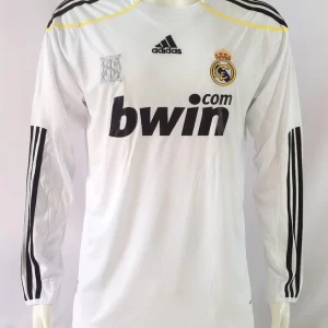 Real Madrid 2009-10 Home Long Sleeve Retro Jersey