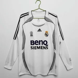 Real Madrid 2006-07 Home Long Sleeve Retro Jersey