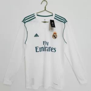 Real Madrid 2017-18 Home Long Sleeve Retro Jersey