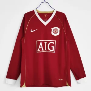 Manchester United 2006-07 Long Sleeve Home Retro Jersey