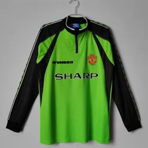 Manchester United 1998-99 Goalkeeper Green Long Sleeve Retro Jersey
