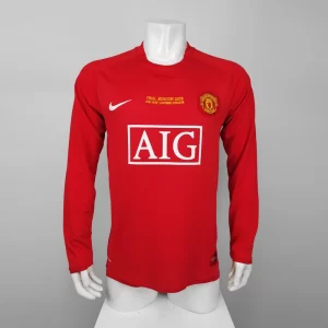 Manchester United 2007-08 Long Sleeve Home Retro Jersey
