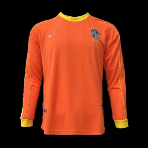 Brazil 1998-99 Goalkeeper Orange Long Sleeve Retro Jersey