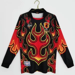 Japan 1998-99 Goalkeeper Flame Red Long Sleeve Retro Jersey