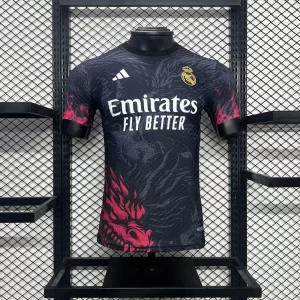 Real Madrid 2024-25 Black and Pink Dragon Special Edition Jersey Player Version
