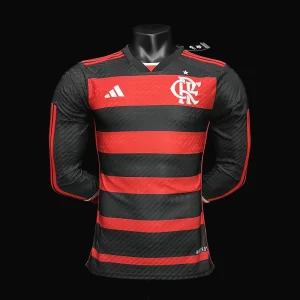 Flamengo 2024-25 Long Sleeve Home Jersey Player Version