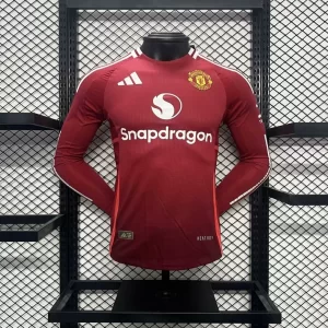 Manchester United 2024-25 Home Long Sleeve Jersey Player Version