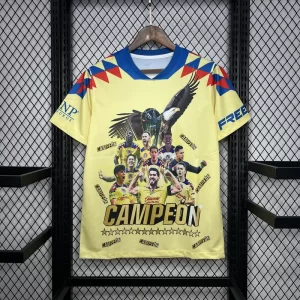 Club America 2024-25 15 Champions Yellow Commemorative Edition Jersey Fan Version