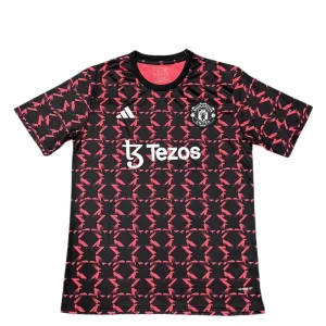 Manchester United 2024-25 Pre-Match Training Red Black Jersey Fan Version