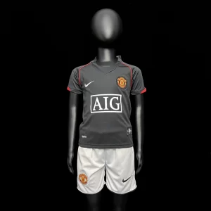 Manchester United 2007-08 Retro Away Champions League Kids Kit