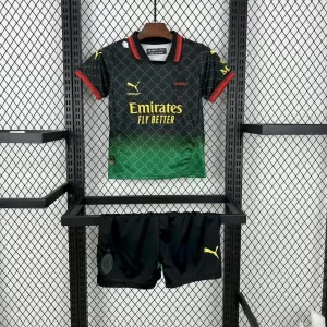 AC Milan 2025-26 Co-Branded Black Kids Kit