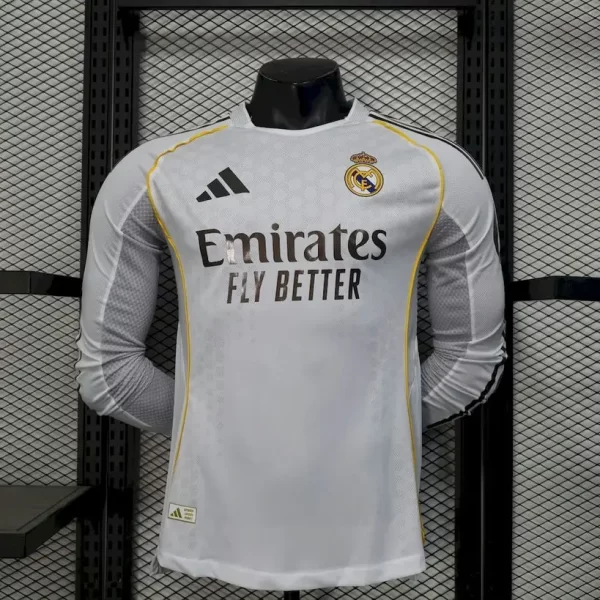 Real Madrid 2025-26 Home Jersey Long Sleeves Player Version