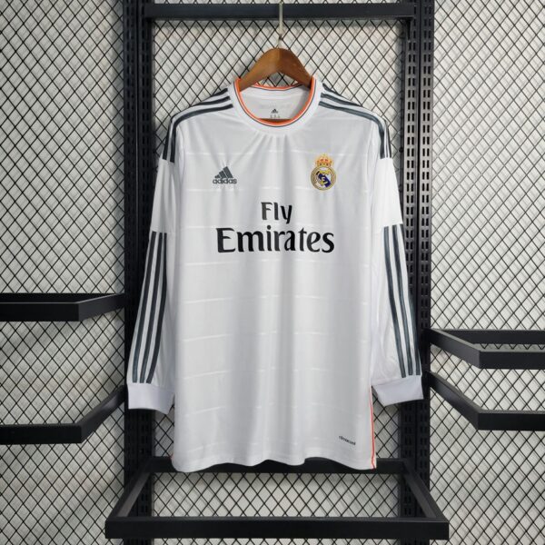 Real Madrid 2013-14 Home Long Sleeve Retro Jersey