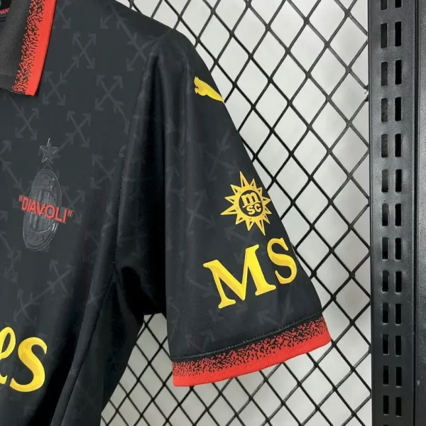 AC Milan 2025-26 Co-Branded Diavoli OFF-WHITE Black & Green Jersey Fan Version - Image 3