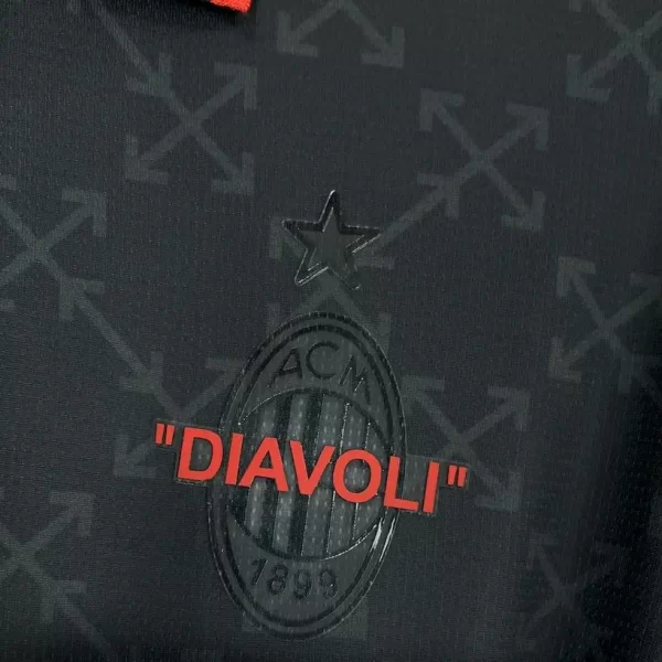 AC Milan 2025-26 Co-Branded Diavoli OFF-WHITE Black & Green Jersey Fan Version - Image 5