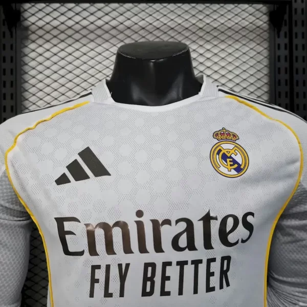 Real Madrid 2025-26 Home Jersey Long Sleeves Player Version - Image 6