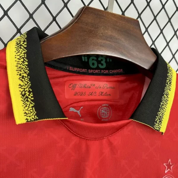 AC Milan 2025-26 Co-Branded Diavoli OFF-WHITE Red & Green Jersey Fan Version - Image 6