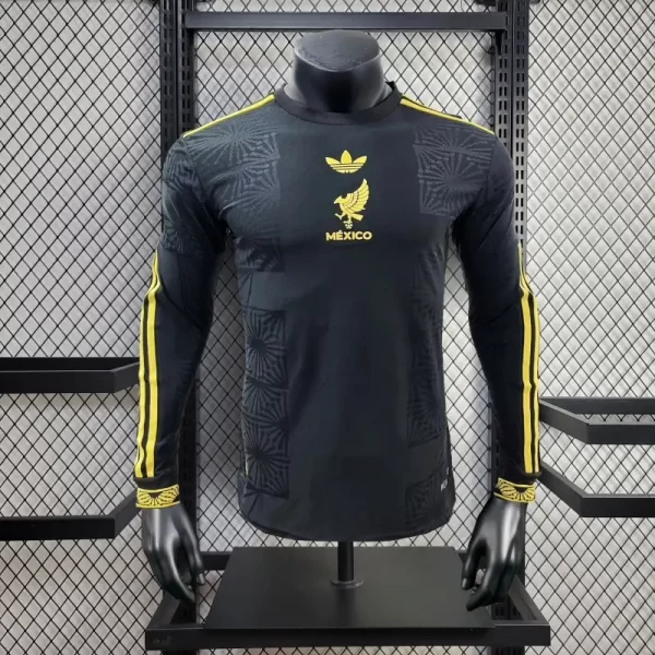 Mexico 2025-26 Gold Cup Edition Black Long Sleeve Jersey Player Version