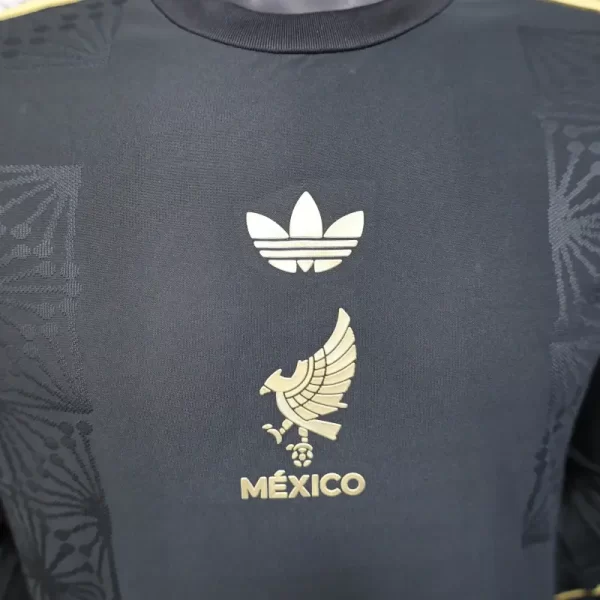 Mexico 2025-26 Gold Cup Edition Black Long Sleeve Jersey Player Version - Image 3