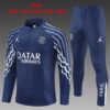 PSG Jordan 2025-26 Royal Blue (UCL Edition) Half Zip Long Sleeve Kids Training Kit