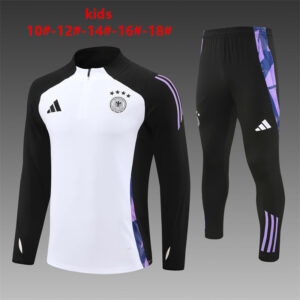 Germany 2024-25 White Half Zip Long Sleeve Kids Training Kit