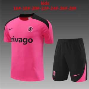Chelsea 2024-25 Pink Short Sleeve Kids Training Kit