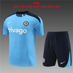 Chelsea 2024-25 Light Blue Short Sleeve Kids Training Kit