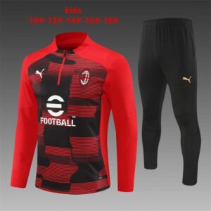 AC Milan 2024-25 Red (Camo Edition) Half Zip Long Sleeve Kids Training Kit
