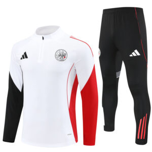Ajax 2025-26 White Half Zip Long Sleeve Training Kit