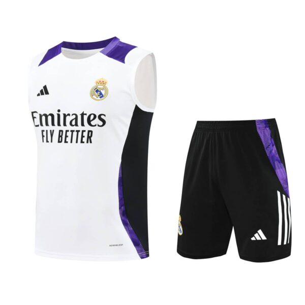 Real Madrid 2024-25 White Purple Vest Training Kit
