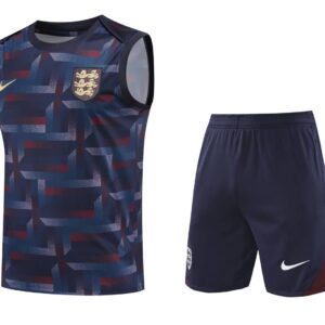 England 2024-25 Navy Geometric Maroon Vest Training Kit