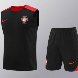 Portugal 2024-25 Black & Red Vest Training Kit