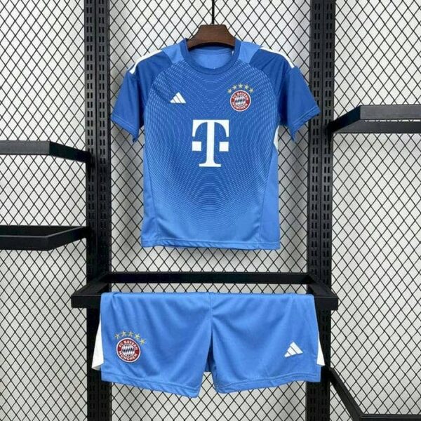 Bayern Munich 2025-26 Blue Goalkeeper Kids Kit