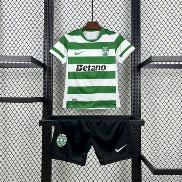 Sporting Lisbon 2025-26 Home Kids Kit