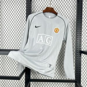 Manchester United 2007-08 Grey Goalkeeper Long Sleeves Retro Jersey