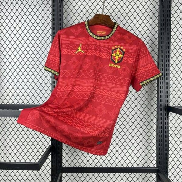 Brazil 2025-26 Jordan Red Diamond Pattern Special Edition Jersey