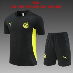 Dortmund 2024-25 Black Short Sleeve Kids Training Kit