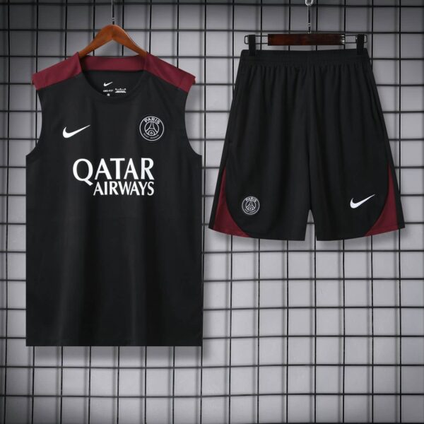 PSG 2024-25 Black Burgundy Vest Training Kit - Image 3