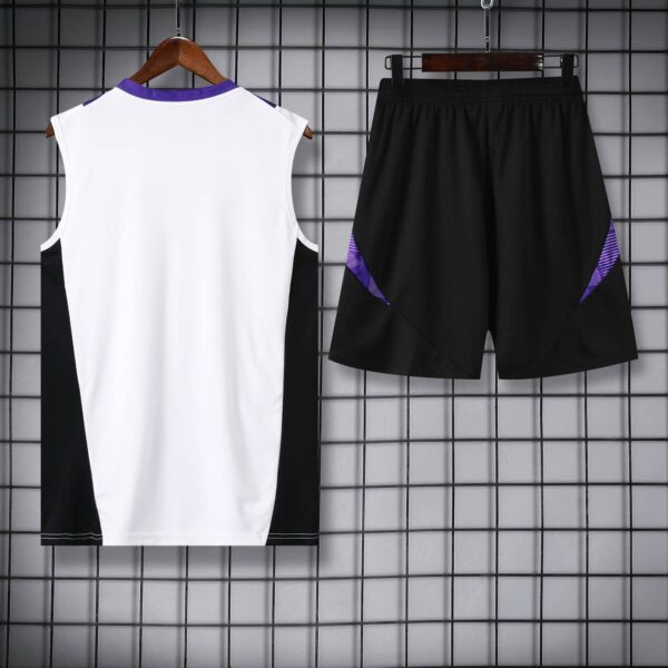 Real Madrid 2024-25 White Purple Vest Training Kit - Image 4
