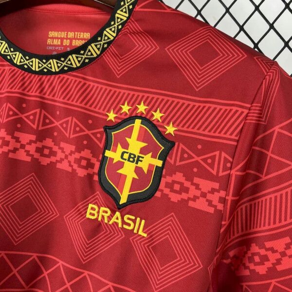 Brazil 2025-26 Jordan Red Diamond Pattern Special Edition Jersey - Image 4