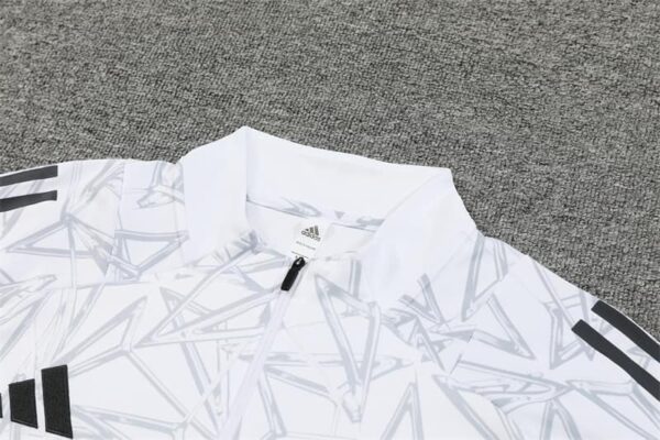 Real Madrid 2024-25 White Grey (Camo Edition) Half Zip Long Sleeve Training Kit - Image 8
